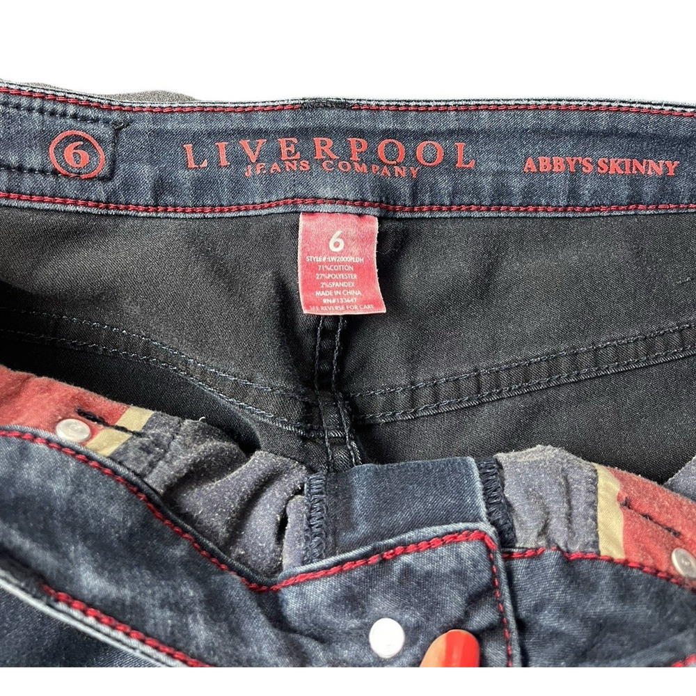 Liverpool Jeans Co Abbys Skin Denim Jeans Women Size 6 Dark Denim Soft Skinny - Picture 9 of 12